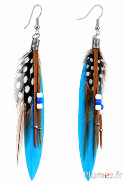 Oorbellen - lengte 10 cm - turquoise